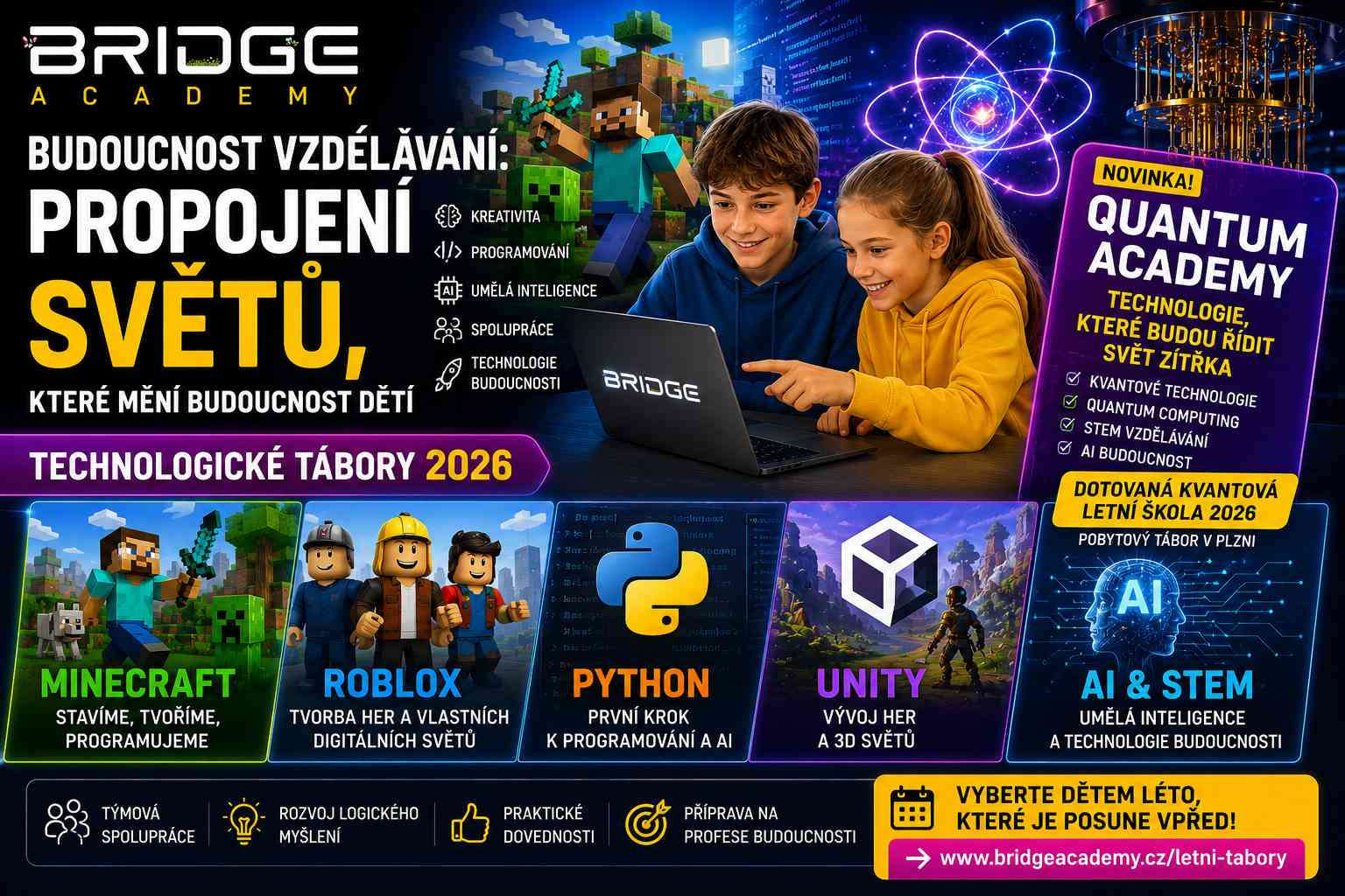 Budoucnost vzdělávání: Proč propojení AI, programování, Minecraftu a kvantových technologií mění svět dětí