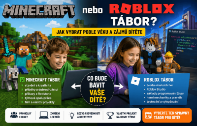 Minecraft nebo Roblox tábor? Jak vybrat podle věku a zájmů dítěte
